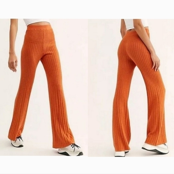 NWT Free People Keep It Real Ribbed Flare Pant - Picture 1 of 10